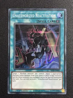 SR10-EN041 Unauthorized Reactivation Super Rare 1st Edition NM Yugioh Holo - Image 1
