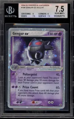 Pokemon Gengar ex EX Fire Red & Leaf Green Holo Ultra Rare #108 BGS 7.5 - Image 1