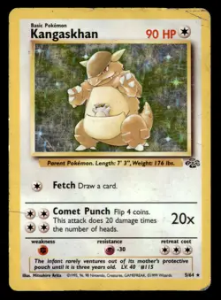 Kangaskhan 5/64 Holo Rare Jungle Pokemon Unlimited Holo Damaged - Image 1