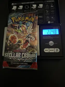 Heavy! 22.48g Pokemon Stellar Crown Booster Pack Sealed - Image 1