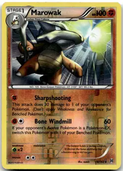 Marowak 78/162 Rare BREAKthrough Pokemon Reverse Holo Moderately Played - Image 1