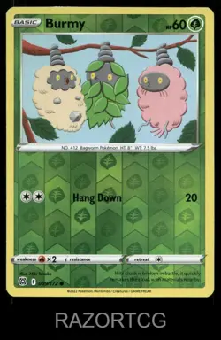 BURMY 009/172 C BRILLIANT STARS POKEMON REVERSE HOLO NM/M - Image 2