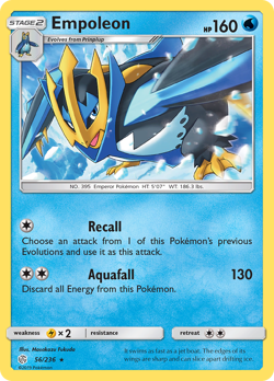 EMPOLEON 56/236 R COSMIC ECLIPSE POKEMON REVERSE HOLO NM/M - Image 1