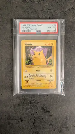 PSA 8 NM - MINT 1999 BASE SET POKEMON PIKACHU YELLOW CHEEKS 58/102 #58 GRADED - Image 3