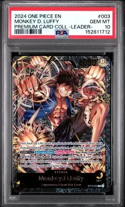 One Piece Monkey D. Luffy Premium Card Collection ST13-003 Leader Foil PSA 10 - Image 1