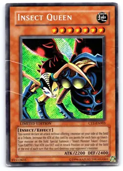 YUGIOH INSECT QUEEN CT1-EN005 SECRET HP/CREASES - Image 1