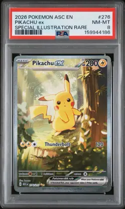 2026 POKEMON ASC EN-ASCENDED HEROES SPECIAL ILLUSTRATION RARE PIKACHU EX PSA 8 - Image 1