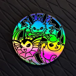 Jolteon Vaporeon Flareon Pokemon Coin Eeveelution Rainbow Foil Coin Read Descrip - Image 1