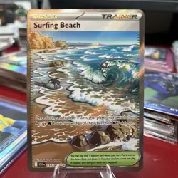 2026 Pokemon Chaos Rising Surfing Beach 114/086 Ultra Rare Stadium Near Mint - Image 1