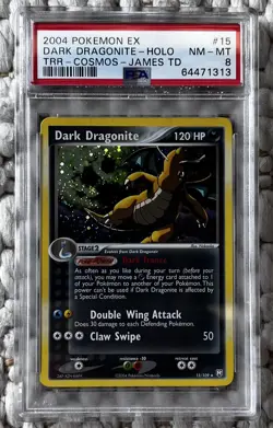 2004 POKEMON EX TEAM ROCKET RETURNS #15 DARK DRAGONITE-HOLO PSA 8 (POP 293) - Image 1