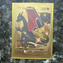 Pokemon Charizard V Rare Gold Foil Trading Card - Image 1