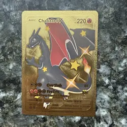 Pokemon Charizard V Rare Gold Foil Trading Card - Image 2