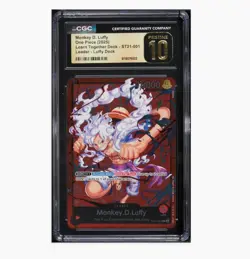 Bandai Monkey D. Luffy Leader ST21-001 CGC Pristine 10 One Piece CCG Deck - Image 1