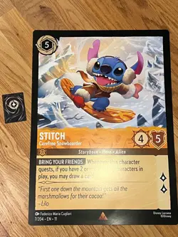 Stitch Carefree Snowboarder - Disney Lorcana Oversized Jumbo Giant Store Display - Image 2