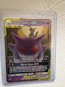 Pokemon TCG Gengar & Mimikyu GX Team Up Holo Ultra Rare Card 53/181 - Image 1