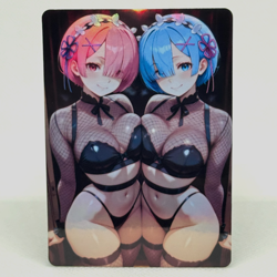 Re:Zero Ram, Rem Goddess Anime Waifu ACG Foil Card - Image 1