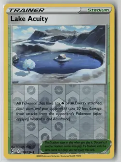 Lake Acuity 160/196 Pokemon TCG Card Lost Origin Reverse Holo (Light Play) LP 1 - Image 1
