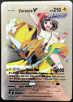 Zaraora V Basic Silver Foil Fan Art Vinyl Collector Pokemon Card Costumed - Image 1