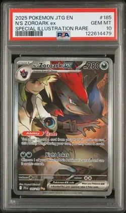 Pokemon N's Zoroark ex Journey Together Special Illustration Rare #185 PSA 10 - Image 1