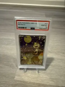 2025 POKEMON SIMPLIFIED CHINESE CBB3 02 07/07C-GEM PACK VOL 3 #07 MEOWTH PSA 10 - Image 1