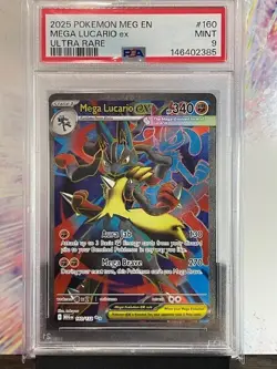 2025 Pokemon Mega Evolution Mega Lucario Ex #160 Ultra Rare🔥PSA 9🔥 - Image 1
