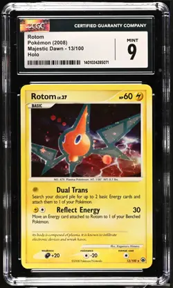 *POP 18* CGC 9 Rotom Holo Majestic Dawn 13/100 Pokemon 2008 MINT - Image 1