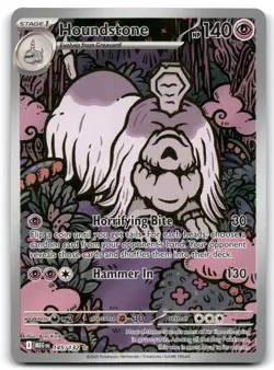 2025 Pokemon Mega Evolution Houndstone #145 Near Mint+ CLEAN Card in Hand - Image 1