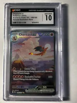 Pokemon CGC GEM MINT 10 Charizard ex 199/165 Scarlet & Violet 151 Special Illus… - Image 1