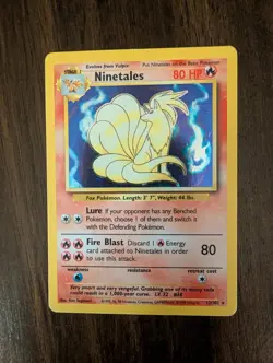 Ninetales 12/102 - Holo Rare - Base Set - 1999 Pokemon WotC Vintage - MP - Image 1