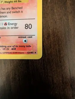 Ninetales 12/102 - Holo Rare - Base Set - 1999 Pokemon WotC Vintage - MP - Image 5