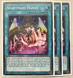 Yugioh! 3x Nightmare Hands BPRO-EN068 Super Rare 1st Ed NM - Image 1