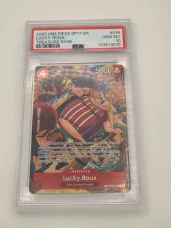 One Piece Lucky Roux OP09-015 Divine Speed OP11 Treasure Rare Foil PSA 10 - Image 3