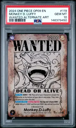 2024 ONE PIECE OP09-EMPERORS IN THE NEW WORLD #119 MONKEY D. LUFFY PSA 10 - Image 1