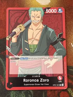 Roronoa Zoro (001) OP01-001 Romance Dawn Regular One Piece Leader English - Image 1