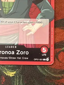 Roronoa Zoro (001) OP01-001 Romance Dawn Regular One Piece Leader English - Image 4