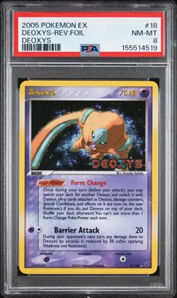 Deoxys EX Deoxys Reverse Holo Rare #18 Pokemon Card PSA 8 - Image 1