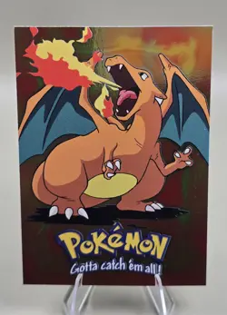 Charizard E6 of 12 Movie Edition Holo Foil Topps Blue Logo Pokemon Card - Image 2