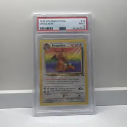 PSA 9 Dragonite 19/62 - Fossil Pokemon TCG 1999 Rare Card - Image 1