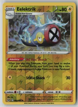 Eelektrik 060/196 Pokemon TCG Card Lost Origin Reverse Holo (Light Play) LP 1 - Image 1
