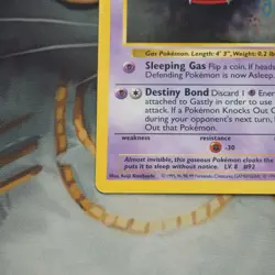 Gastly Shadowless 50/102 Pokemon Base Set Played Single Card WOTC 1999 TCG - Image 2