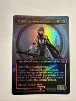 Lightning, Army of One (Borderless) - FIN #320 - Foil - Final Fantasy - MTG - Image 1