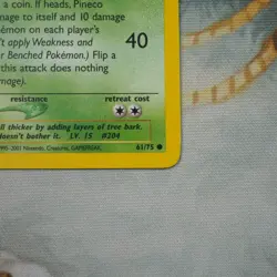Pineco 61/75 Pokemon Neo Discovery Played Single Card TCG WOTC - Image 3
