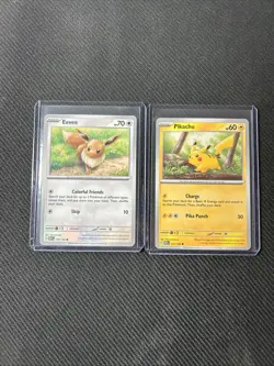 Pokemon Together Stamped Eevee 133/165 and Pikachu 025/165 Promos for 151 Set - Image 1