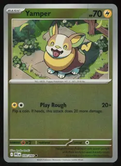 Yamper 030/094 Common Phantasmal Flames Pokemon Reverse Holo Near Mint - Image 1