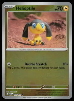 Helioptile 052/132 Common Mega Evolution Pokemon Reverse Holo Near Mint - Image 1