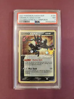 2021 POKEMON SWSH BSP #SWSH144 GRENINJA GOLD STAR CELEBRATIONS ETB PSA 7 - Image 1
