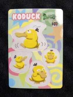 Pokemon Card Sealdass Fancy Graffiti Psyduck #07 1998 Bandai #230626 - Image 1