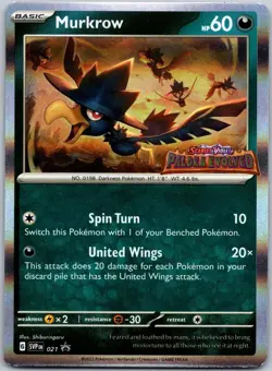 Murkrow (Prerelease) 021 Promo Scarlet & Violet Promo Near Mint - Image 1