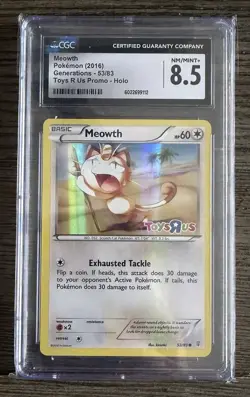 Pokemon TCG CGC 8.5 Meowth 53/83 2016 Toys R Us Promo Holo - Image 1