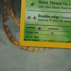 Giovanni's Nidoran 75/132 Pokemon Gym Challenge Played Single Card TCG WOTC - Image 2